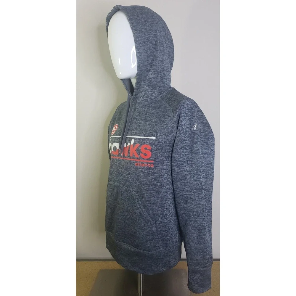 Adidas Atlanta Hawks Activewear Hoodie Size Medium‎ Gray NBA Basketball Pullover